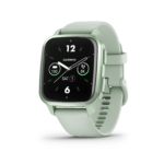 Venu® Sq 2, Metallic Mint Aluminium Bezel with Cool Mint Case and Silicone Band