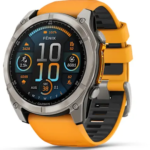 fēnix® 8 – 51 mm, AMOLED  Sapphire, Titanium with Spark orange/graphite silicone band