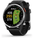 Approach® S44  Silver Aluminium Bezel with Black Silicone Band